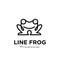 Simple frog line vector logo illustration design