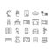 Simple furniture line icon set, editable stroke.