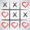 Simple game - X-O game.Hand drawn tic-tac-toe elements.Happy Val