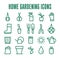 Simple gardening icons. Planting equipment, house plant
