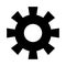 Simple gear silhouette icon. Vector. An illustration that can be used for settings and systems.