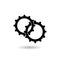 Simple Gears Icon with shadow