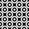 Simple geometric background with staggered perforated circles, black & white abstract design.