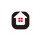 Simple geometric home shape square arrow up symbol vector