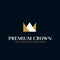 Simple geometric luxury Royal crown logo design vector illustration. universal premium King Queen brand template. beauty industry