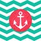 Simple geometric nautical card with anchor