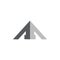 Simple geometric triangle pyramid arrow logo vector