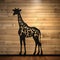 Simple Giraffe Laser Cut Metal Name Sign - Black Color