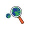 Simple globe search vector design icon