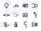 Simple glyph measuring tools icons set