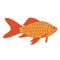Simple gold fish. Hand-drawn vector silhouette, flat style