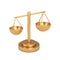 Simple Golden Balance Scale Web Icon Sign. 3d Rendering