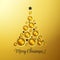 Simple golden Christmas tree