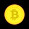 Simple, golden, flat bitcoin coin