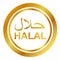 Simple Golden Stamp Sign Halal, allowed to eat and drink in islam people