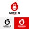 Simple Gorilla Head in Circle Shape Logo Design Template