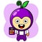 Simple grape cashier mascot