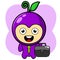 Simple grape fruit mascot work