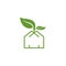 simple green house leaf agriculture logo and icon