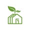 simple green house leaf agriculture logo and icon