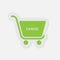 Simple green icon - shopping cart cancel