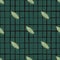 Simple green insect shapes seamless doodle pattern. Creative animal print with dark green chequered background