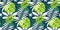 Simple green tropical leaves design seamless pattern