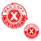 Simple Grungy Vector Circle Red Rubber Stamp, Bad Copy Isolated on White