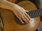 Simple guitar chords, woman playing acoustic guitar, close up photography