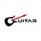 Simple guitar text music logo design