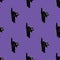 Simple Halloween seamless pattern background with black cats.