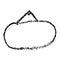 simple hand draw sketch doodle oval hang frame from black crayon, at white background