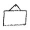simple hand draw sketch doodle rectangle hang frame from black crayon, at white background