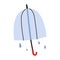 Simple hand drawn illustration of plastic transparent umbrella for rain
