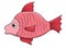 Simple Hand drawn red fish illustration