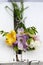 Simple hand tied posy of freesia