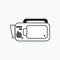 Simple handycam icon illustration. Line vector. Isolate on white