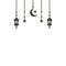 Simple hanging Arabic traditional Ramadan Kareem lantern. Eid Fitr or Adha Mubarak lamp Greeting crescent moon and star symbol