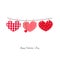 Simple hanging red heart Valentine`s day greeting card. Women`s day, Mother`s day, birthday card, wedding invitation greeting card