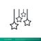 Simple Hanging Star Shape Icon Vector Logo Template Illustration Design. Vector EPS 10