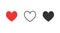 Simple hearts icon vector set