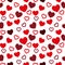 Simple hearts seamless  pattern. Valentines day background. Flat design endless chaotic texture made of tiny heart