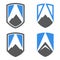 Simple High Mountain Shield Guard Logo Symbol Set