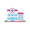 Simple hospital icon in flat style