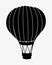 Simple Hot Air Ballon silhouette Black and White Airship