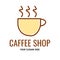 simple hot coffee cup logo. lineal color style vector. logo for coffee shop