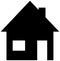 Simple house silhouette. Vector silhouette icon