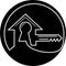Simple housing key vector icon logo