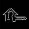 Simple housing key vector icon logo building