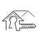 simple housing key vector icon logo white